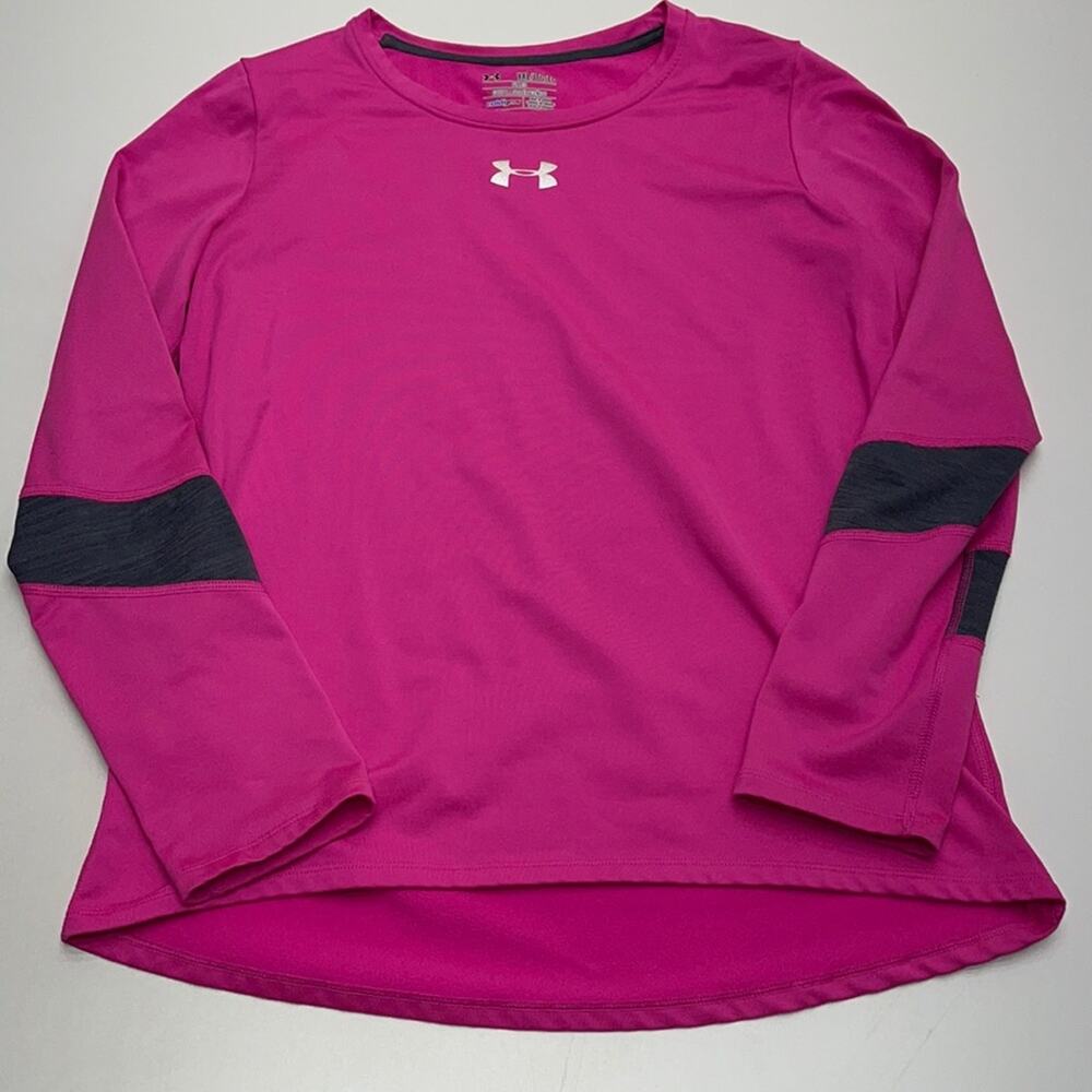 UNDER ARMOUR Youth XL Hot Pink Long Sleeve Compression Shirt